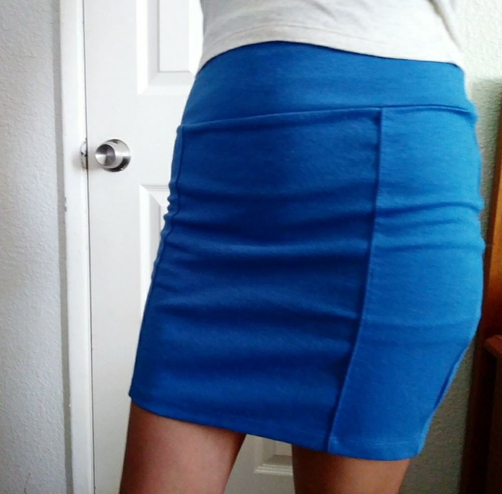 Blue mini skirt